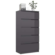 Sideboard mit Schubladen Hochglanz-Grau 60x35x121 cm Spanplatte