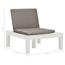 Tidyard Sedia a Sdraio da Giardino con Cuscino in Plastica Bianca, Sedie da Esterno Sedie da Pranzo 78 x 78 x 70 cm