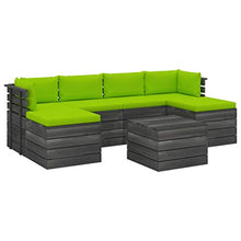 FAMIROSA Set Divani da Giardino su Pallet 7 pz con Cuscini Massello Pino-1982