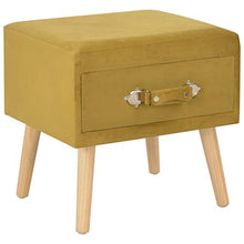 Festnight Comodino Camera da Letto, Comodino in Velluto Mustard 40x35x40 cm