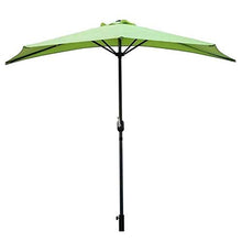 Ombrelloni Ombrello Semi Rotondo da 9 Piedi / 10 Piedi Mezzo, Manovella Verde con Struttura in Metallo, per Piccolo Terrazzo Balcone Giardino (Size : 3m×2.4m/9.8ft×7.9ft)