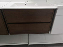 GT-LUX Mobile Bagno SOSPESO 75 CM BB750T Legno Noce Scuro Rubinetto LAVABO 2 CASSETTI