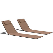 vidaXL 2X Lettino Spiaggia Pieghevole Tessuto Marrone Sdraio Prendisole Stuoia