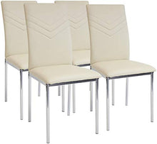 Albatros 2939 Verona Set di 4 sedie da Pranzo, Beige, Piede Cromato, SGS Tested