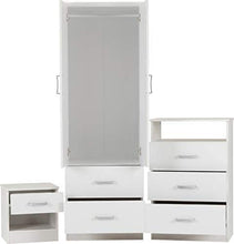 Set da camera da letto stile minimalista moderno, un armadio a due cassetti a due porte, tre cassetti e un cassettiera,White