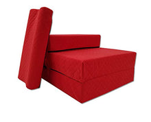 Odolplusz - Materasso pieghevole per ospiti, 3 pezzi, in gommapiuma, pieghevole, con rivestimento lavabile, per adulti (70 x 200 x 15 cm, rosso)