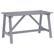 FAMIROSA Set Pranzo da Giardino 7 pz in Legno Massello di Acacia Grigio-7855