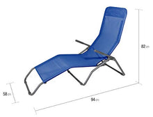VERDELOOK Lettino Riccione da Spiaggia, 94x58x82 cm, Blu