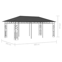 vidaXL Gazebo con zanzariera, 6 x 3 x 2,73 m, antracite