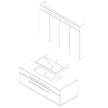 FACKELMANN Set di mobili da bagno Stanford 3 pezzi, con mobiletto sospeso e vasca in ceramica da 110 cm e armadietto a specchio a LED