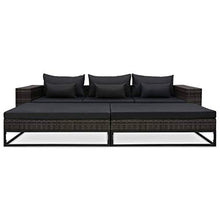 Tidyard 5 pz Set Divano da Giardino, Divano da Soggiorno, 5 Divani con Cuscini, Set Divani da Giardino con Tavolo, Set Divani Modulari da Giardino, in Polyrattan Grigio