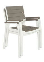 Keter Harmony - Set di 2 sedie impilabili per interni ed esterni, per sala da pranzo e intrattenimento, 2 pezzi, cappuccino e bianco