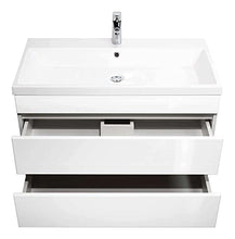 Mobile bagno Via 90 bianco lucido , cassetti senza maniglie