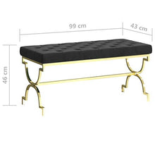 vidaXL Panca 99 cm Nera in Velluto e Acciaio Inossidabile
