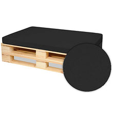 SuperKissen24. Materasso Cuscino per Bancale Divano Pallet 120x80 cm Seduta Impermeabile e Comodo per Divanetti da Esterno - Nero