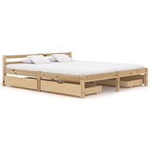 FAMIROSA Giroletto con 4 Cassetti in Legno Massello di Pino 160x200 cm-0334