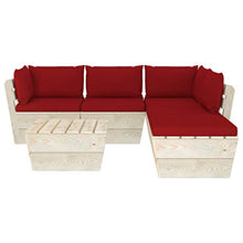 FAMIROSA Set Divani da Giardino su Pallet 6 pz con Cuscini Legno Abete-3561