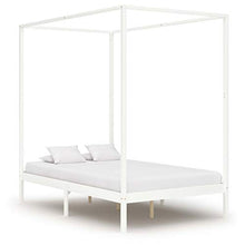 FAMIROSA Giroletto con Baldacchino 2 Cassetti Bianco in Pino 140x200 cm