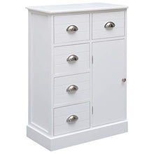 SKM Credenza con 10 Cassetti Bianca 113x30x79 cm in Legno (24.75kg)