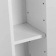 BAKAJI Mobiletto Portarotolo Bagno Armadietto con Porta Rotolo Carta Igienica e Mobile con Anta e 2 ripiani Dimensione 18 x 20 x 78 cm Design Moderno Bianco