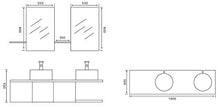 Gstore Mobile Bagno PENSILE Marrone da 180 CM Completo Doppio LAVABO [70207]