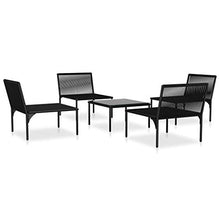 vidaXL Set Divani da Giardino 5 pz con Cuscini Neri in PVC