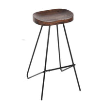 LF- Bar Stool Iron Bar Chair Creativo Bar Sedia di Legno Solido Alto Sgabello Alto Sgabello Bar Stool semplicità (Color : Walnut Color, Size : H65cm)
