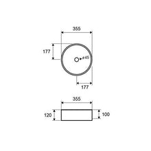 Lavabo a Bacinella Ciotola da Appoggio 355x355x120