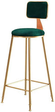 Yxsd - Sgabello da bar alla moda, stile contemporaneo, con schienale e schienale in stile moderno, altezza per bancone da cucina per pub, cuscino in velluto (colore: verde, dimensioni: 45 cm)