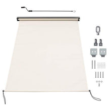 COSTWAY Tenda Tenda da Sole Verticale per Balcone, con Cassetta, per Esterni, Protezione da Vento e Sole (1,6 x 2,5 m, Beige)