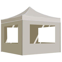 Tidyard Gazebo Professionale Pieghevole (con Pareti),Tende Esterno in Alluminio 3x3m Crema/Bianco 1# 2# 3#