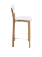 Wink Design Kyra Wood Sgabello, Legno, Bianco Opaco, 94x47x50 cm