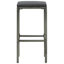 vidaXL Set da Bar da Giardino 7 pz con Cuscini in Polyrattan Grigio