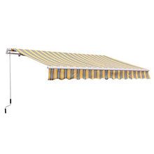 Outsunny Tenda da Sole per Esterno a Bracci 3.5x2.5m, Regolazione con Manovella, Metallo e Poliestere Grigio e Giallo