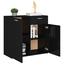 vidaXL Credenza Nero Lucido 80x36x75 cm in Truciolato