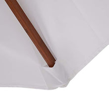 Outsunny Ombrellone da Giardino Spiaggia Parasole Doppio Tetto in Legno Φ2.65*H2.64m Crema