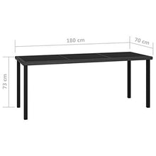 Tidyard Set 7/9 pz da Pranzo da Giardino in Polyrattan Nero/Grigio,Set Tavolo e Sedie da Giardino per Esterno in Polyrattan,Set Tavolo in Vetro e 6/8 Sedie con Braccioli da Giardino per Esterno