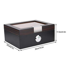 Custodia per humidor per sigari,custodia portatile per sigari in legno di cedro da viaggio portatile con umidificatore digitale,confezione per sigari per uomo e testimoni (nero,30 sigari)