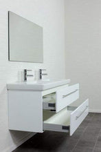 emotion Lavabo con mobiletto, Legno, Bianco Lucido, 130 mm, 2 unità
