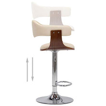 UnfadeMemory 2 pz Sgabelli da Bare da Cucina, Sgabello Lounge con Schienale e Braccioli in Similpelle (Crema e marrone scuro)