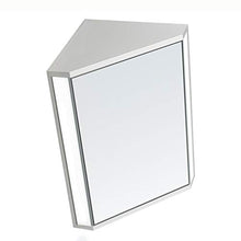 Armadietti a specchio Triangolare per Bagno in Legno Chiaro pensili angolari a Muro con Luce a Specchio (Color : Bianca, Size : 47 * 60 * 33cm)