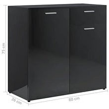 vidaXL Credenza Nero Lucido 80x36x75 cm in Truciolato