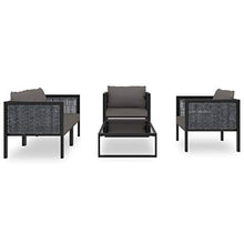 SKM Set Divani da Giardino 5 pz con Cuscini in Polyrattan Antracite