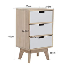 Mobili Rebecca® Comodino Cassettiera 3 Cassetti Legno Bianco Marrone Chiaro Bagno Entrata (Cod. RE6190)