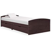 FAMIROSA Giroletto con 2 Cassetti Marrone Scuro Legno di Pino 90x200 cm-2157
