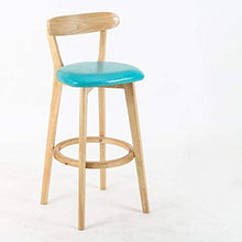 QinWenYan Sgabelli da Bar Solid Bar in Legno Sgabello Sedia Schienale Semplice Nordic Casa Sgabello retrò in Legno Sedia da Bar (Color : Green, Size : 92x40x40cm)