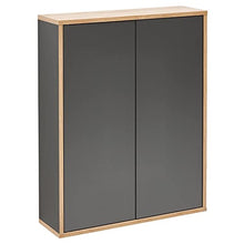 Fackelmann - Set di mobili da Bagno con Specchio LED da 60 cm e 5 Pezzi, Colore: Grigio Antracite