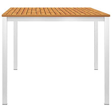 E E-NICES Tavolo da Pranzo Giardino 180x90x75cm Legno Acacia Acciaio Inox