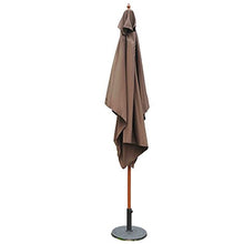 Outsunny - Ombrellone in Legno Ombrello Parasole da Esterno da Giardino 2x3m Marrone