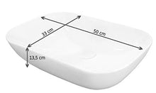 Lavabo in ceramica, 50 cm x 33 cm x 13,5 cm, per bagno e WC Celia
